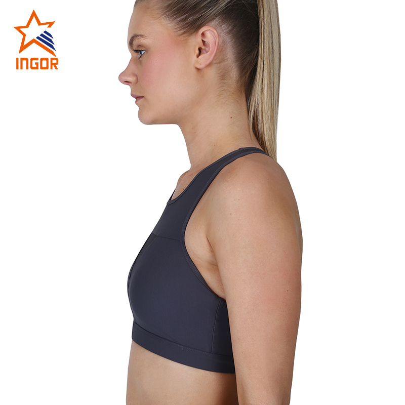 Ingorsports ODM Workout Yoga Set Women Racer Back Mesh Sexy High Impact Sports Bra And Yoga Pants Set 4