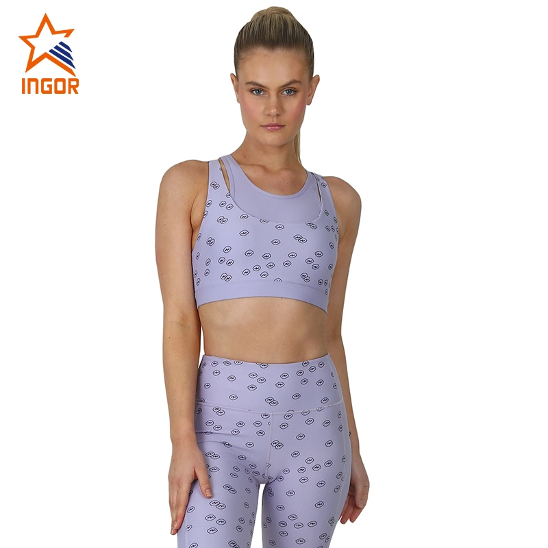 Set di leggings per reggiseni sportivi da donna, stampa a sublimazione in 2 pezzi, personalizzati in poliestere, Ingorsports 1
