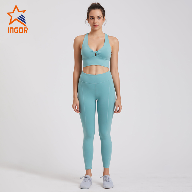 Ingorsports Women Racerback Sports Bra Workout Yoga Set 2