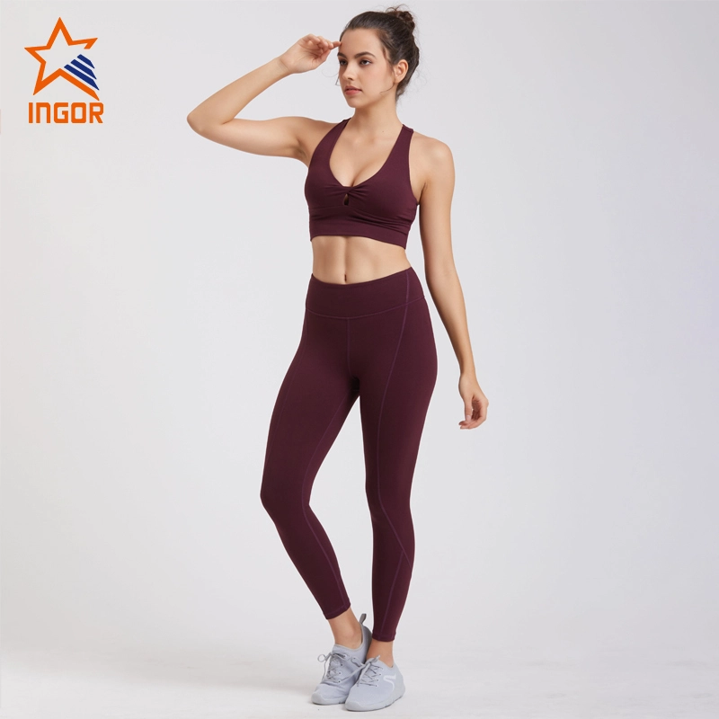 Set da yoga per reggiseno e leggings sportivi da donna Ingorsports 1