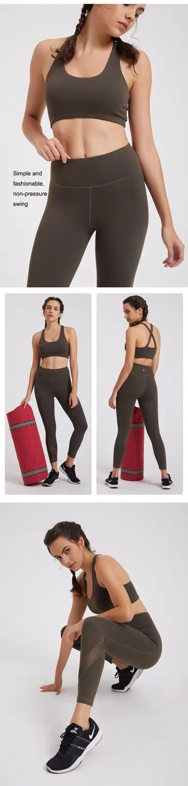 personalized women yoga set factory price for gym 5