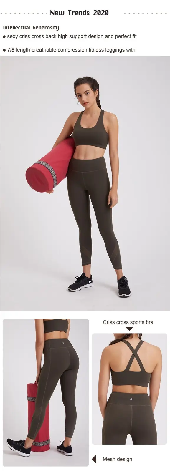 personalized women yoga set factory price for gym 4