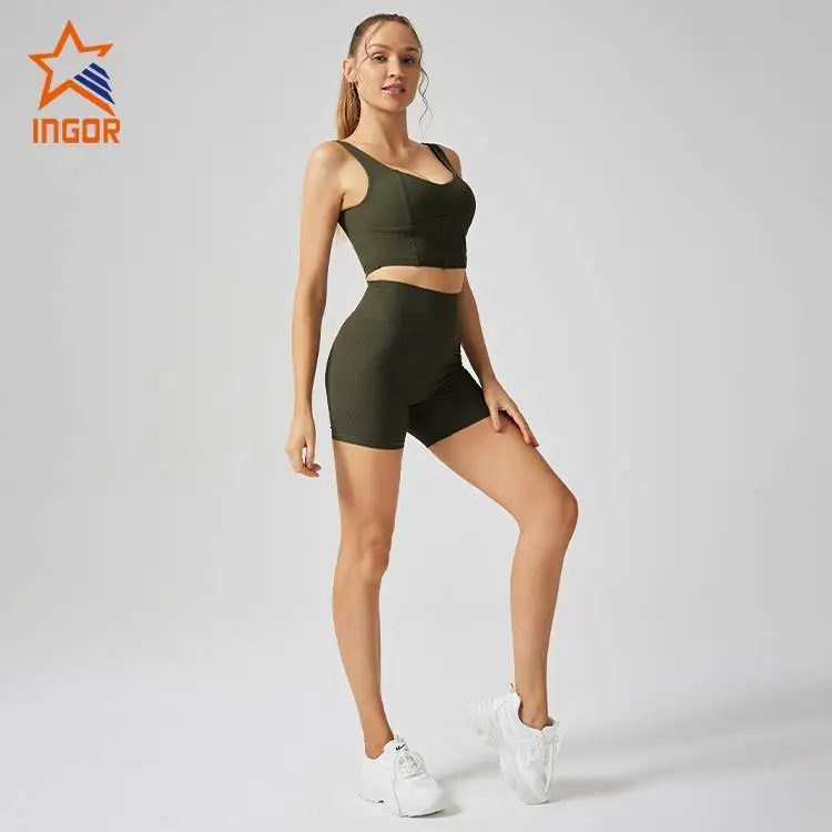 Fitness Clothing Manufacturers Custom Sports Bra & No Front Seam Shorts Sets 1