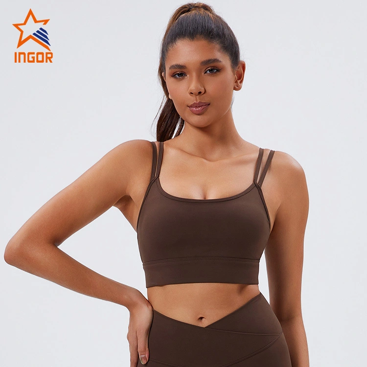 Produttori di abbigliamento da palestra Reggiseno yoga riciclato da donna personalizzato 1