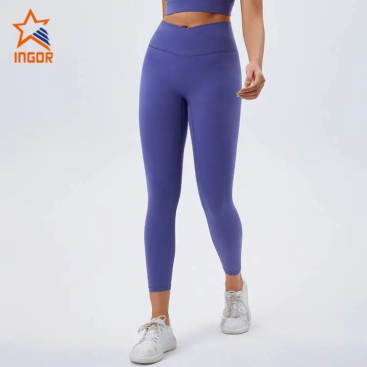 Fitness Apparel Manufacturer OEM ODM Custom Cross Waist Tight Yoga Pants Leggings 1
