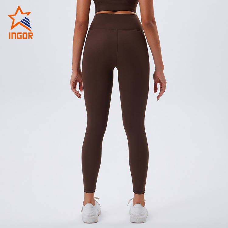 Lieferanten von Fitnessbekleidung, maßgeschneiderte Damen-Yoga-Leggings aus recyceltem Stoff mit überkreuzter Taille 6