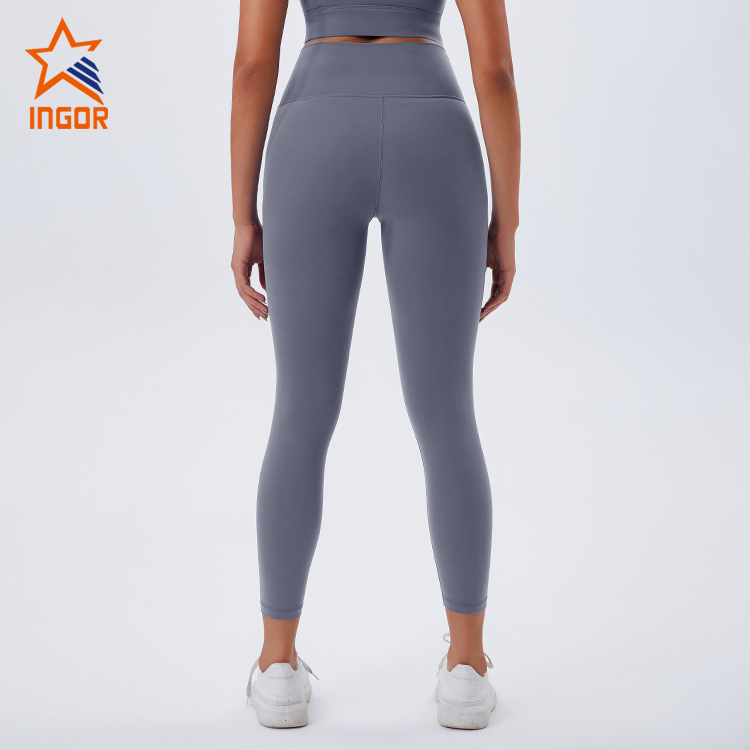 Fitness Wear Manufacturers Custom Women Cross Waist Recycled Fabric Yoga Sports Leggings 4