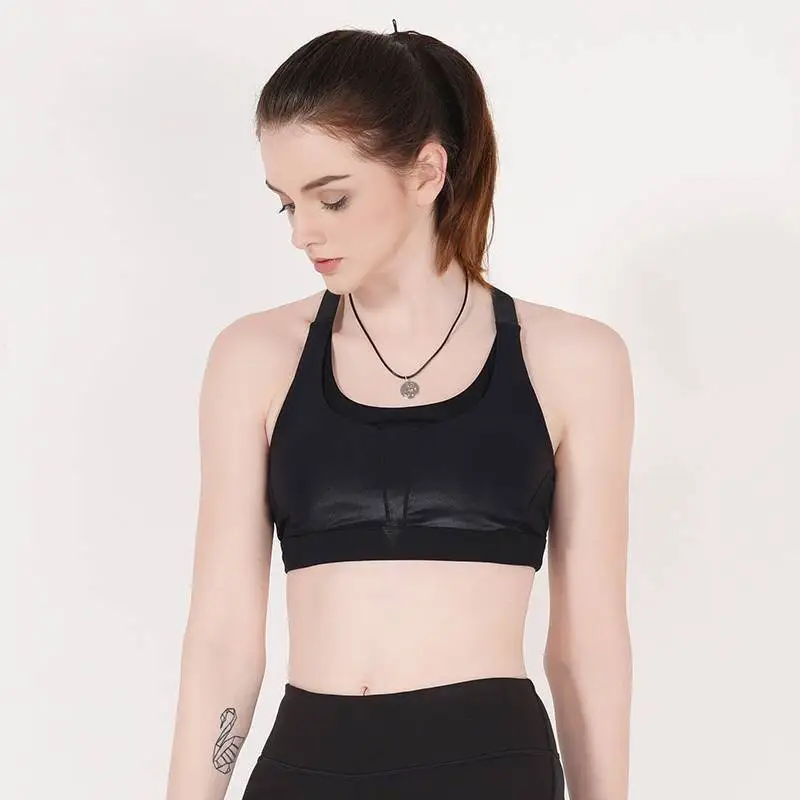  INGOR Plain black padded sports bra medium impact Y1911B02 Sports bra image15