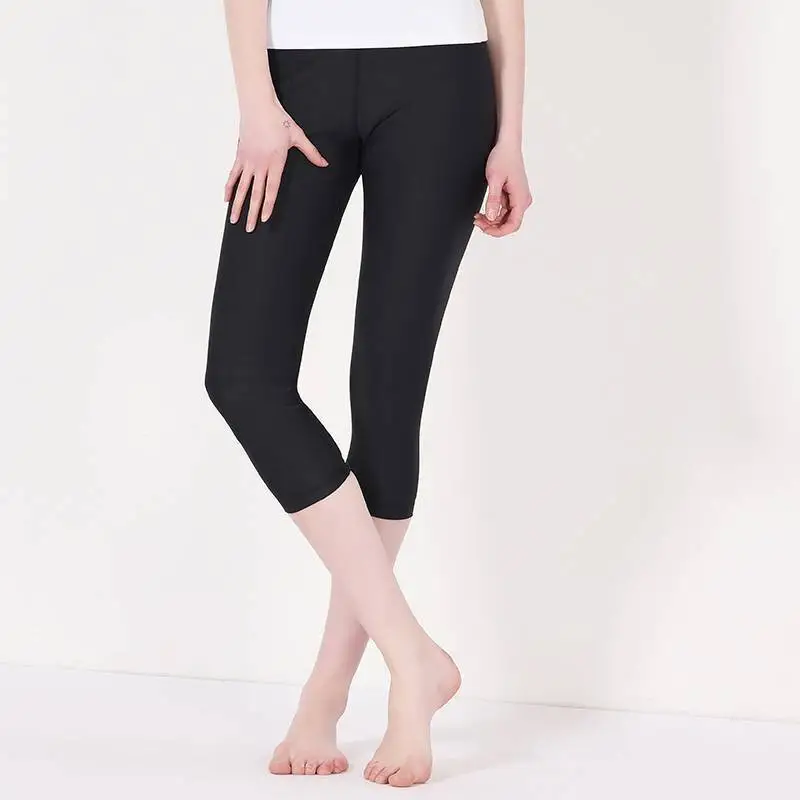  INGOR Spandex capri yoga pants plain black Y1911C01 Leggings image14