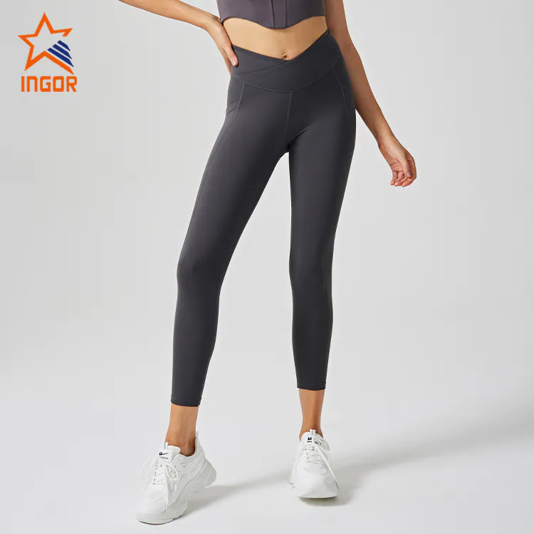 Ingorsports Fitness Apparel Manufacturer Custom Women V Waist Fleece Legging