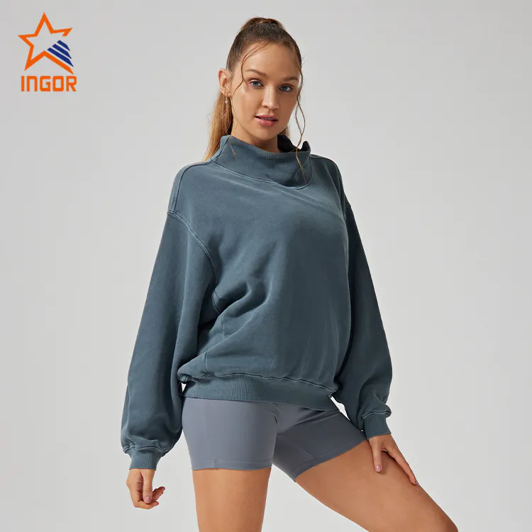 Ingor Sportswear Clothing Manufacturer ODM OEM Women Loose Pullover Hoodies