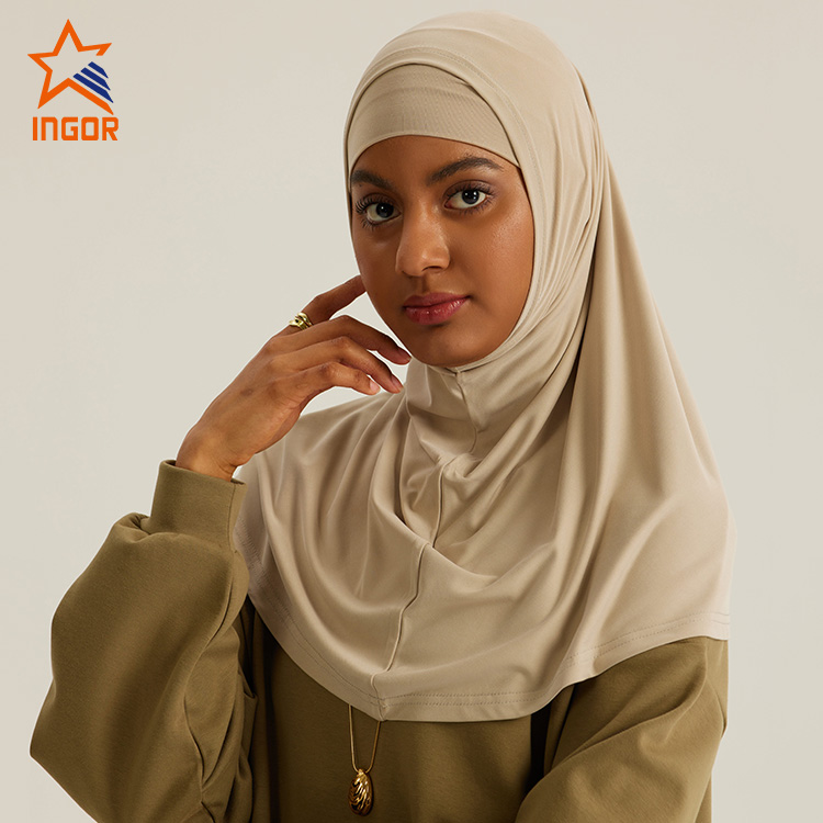 Custom Women Muslim Islamic Clothing Ladies 2PC Jersey Hijab 4