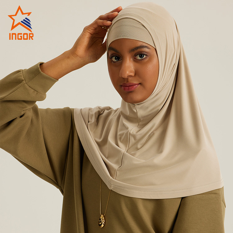 Custom Women Muslim Islamic Clothing Ladies 2PC Jersey Hijab 3