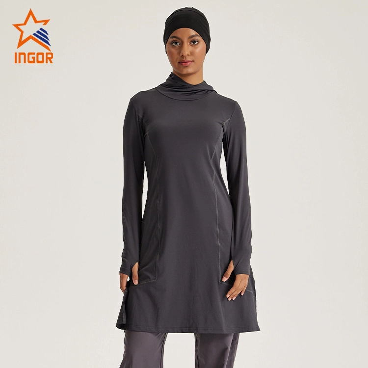 Vêtements islamiques musulmans pour femmes, sweat à capuche de sport à manches longues 1