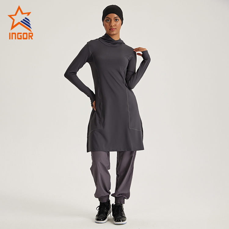 Moslim Islamitische Vrouwen Lange Mouw Hoodies Sportbroek Sets 1