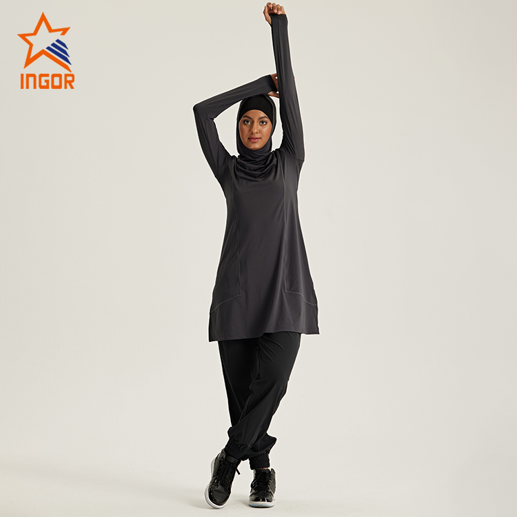 Moslim Islamitische Vrouwen Lange Mouw Hoodies Sportbroek Sets 5