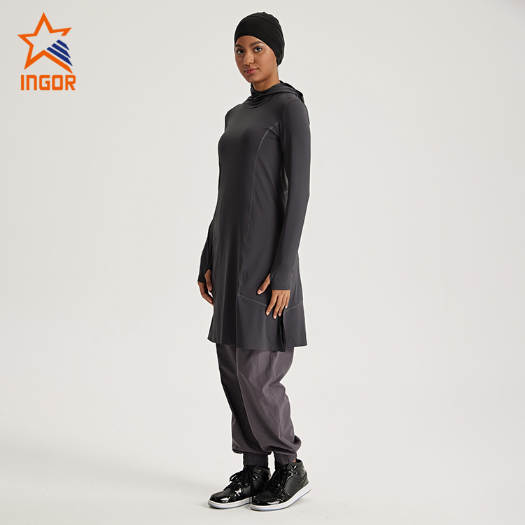Moslim Islamitische Vrouwen Lange Mouw Hoodies Sportbroek Sets 6