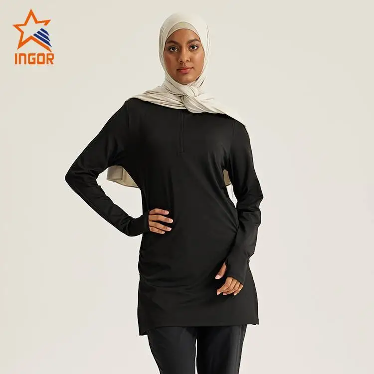 Muslimische islamische Kleidung Damen Basic Training Langarm-T-Shirt 1