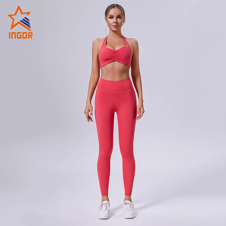 Conjuntos de 2 piezas de sujetador y leggings de yoga reciclados para mujer personalizados 1
