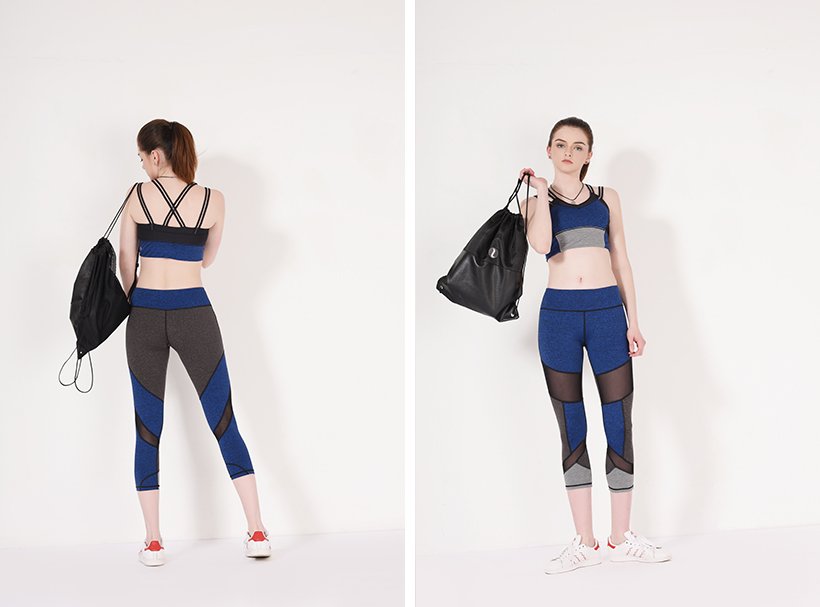 ladies leggings  mesh blue INGOR Brand 2