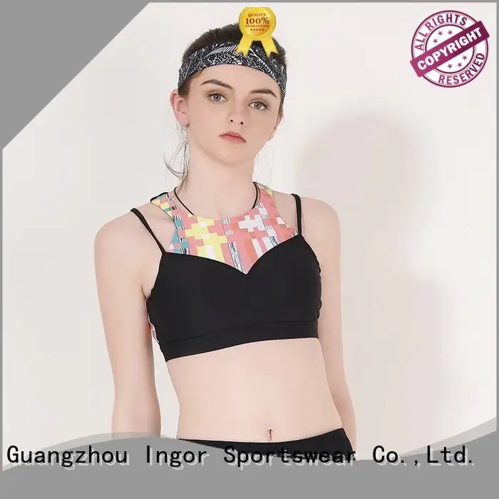 INGOR Brand neck red activewear custom colorful sports bras 1