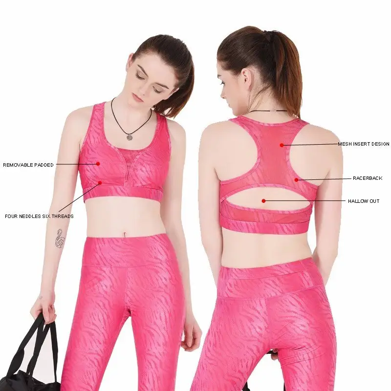 pink impact strap INGOR Brand sports bra 2