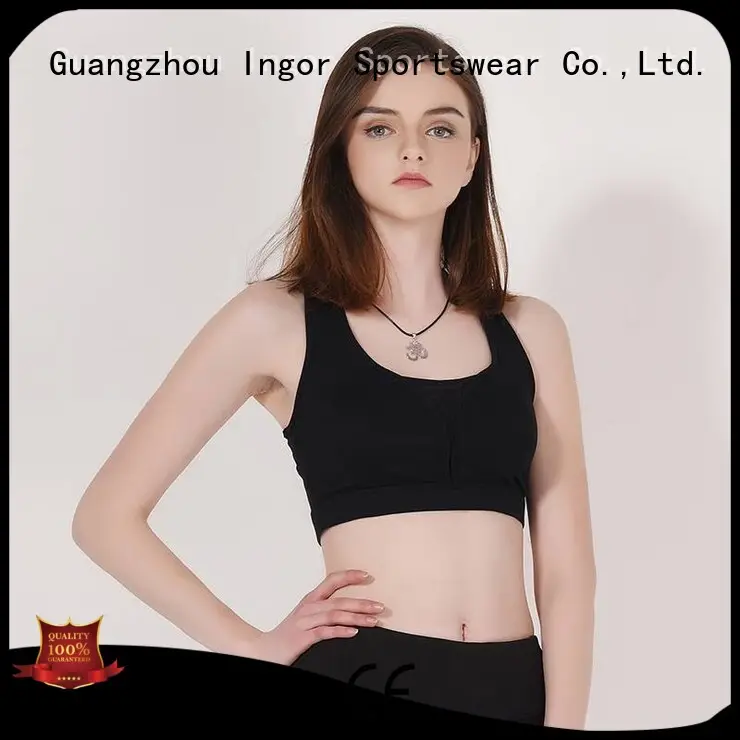 Wholesale plain colorful sports bras zip INGOR Brand 1