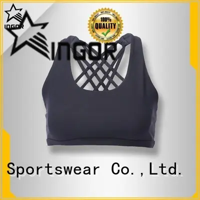 INGOR Brand adjustable blue front colorful sports bras 1