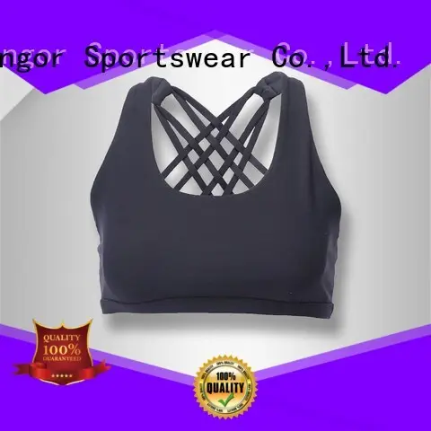 INGOR Brand support front sports bra burgandy factory 1