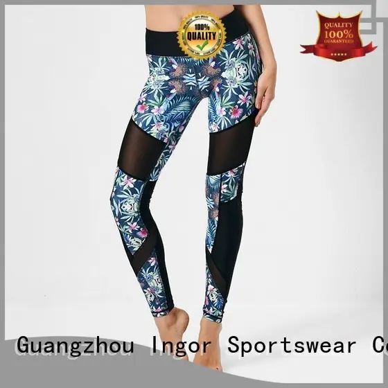 plain print mesh yoga pants INGOR Brand company 1