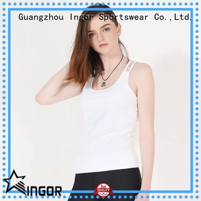 womens lycra racerback women's workout tank tops INGOR manufacture 1