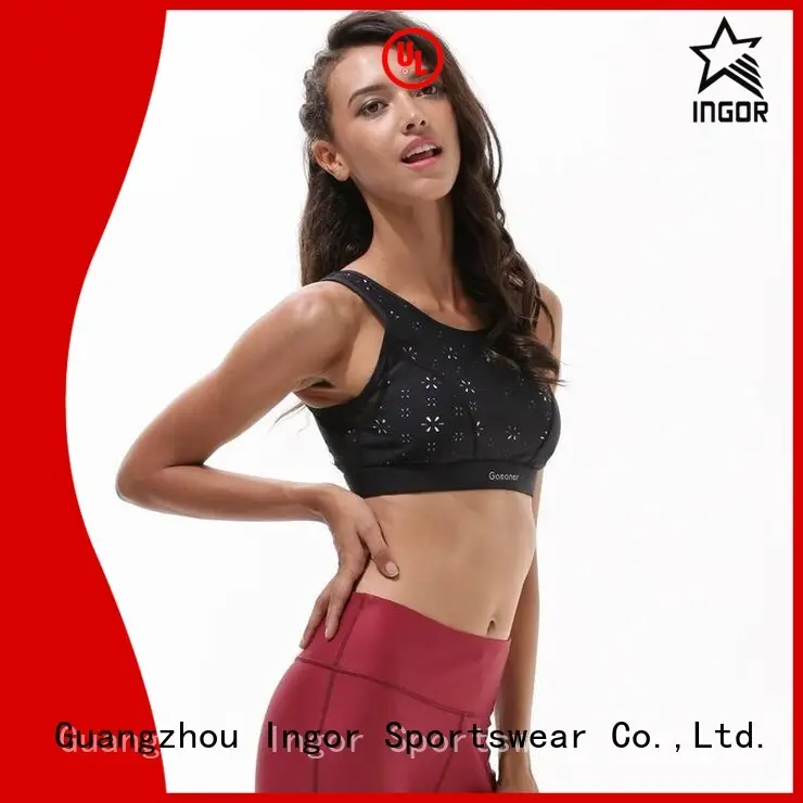 black performance sports bra women INGOR Brand company 1