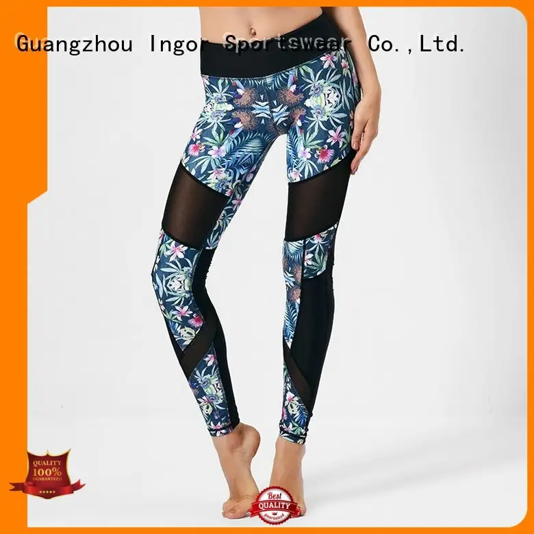 spandex exercise print yoga pants INGOR 1