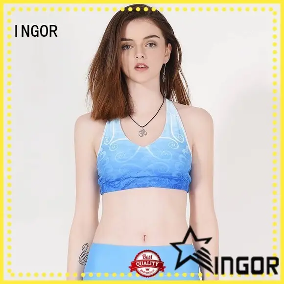 Blue sexy ladies sports bra cross back Y1912B006 1