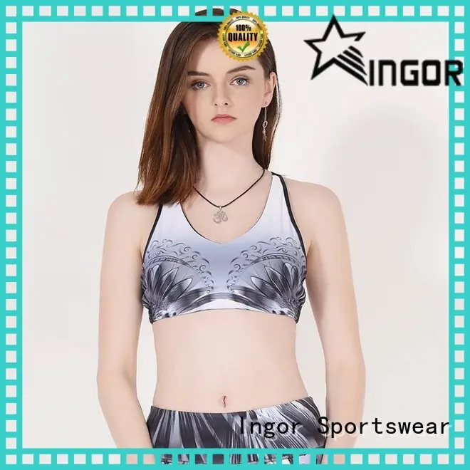 Patterned sports bra designer companies Y1912B03 1