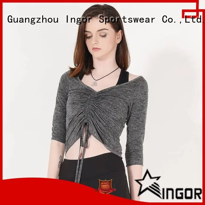 Custom long sleeve yoga shirts with drawstring Y1913T02 1