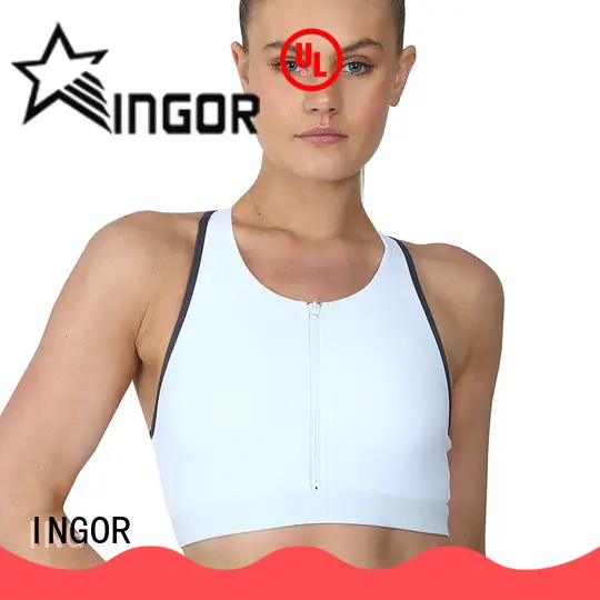INGOR soft front zip sports bra to enhance the capacity of sports for girls 1