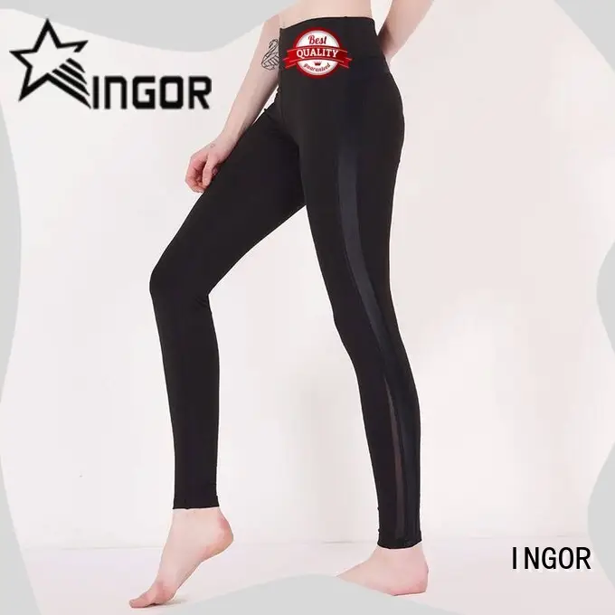 INGOR plain yoga capris with four needles six threads 1