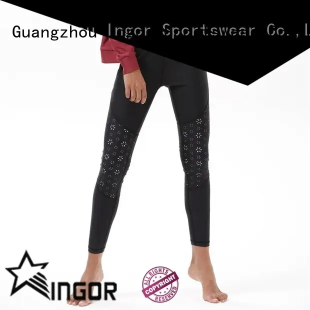 INGOR convenient yoga capris with four needles six threads at the gym 1