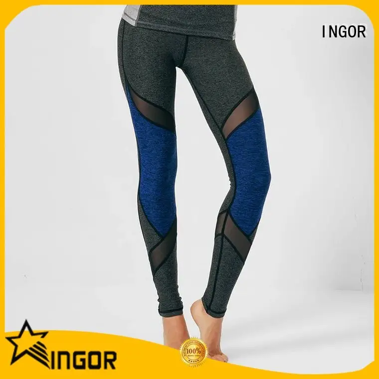 INGOR spandex light gray yoga leggings with high quality for women 1