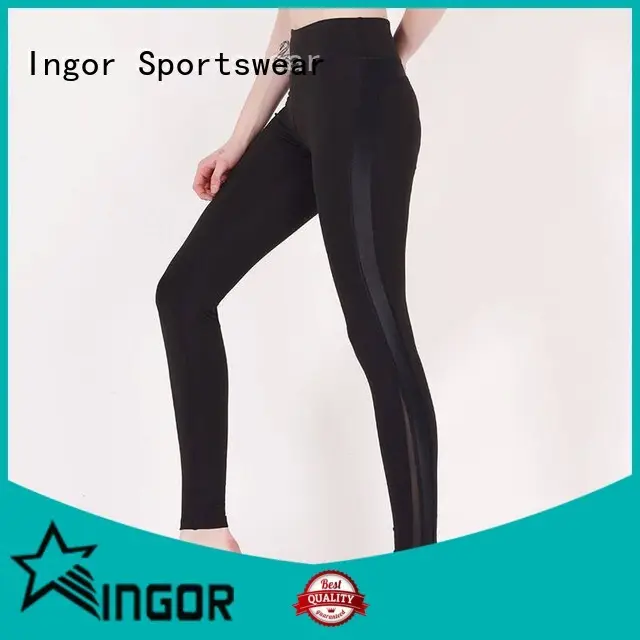 durability workout yoga leggings blue with four needles six threads for ladies 1