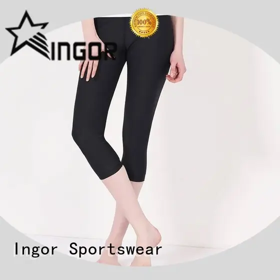 INGOR brands maroon yoga leggings with four needles six threads at the gym 1
