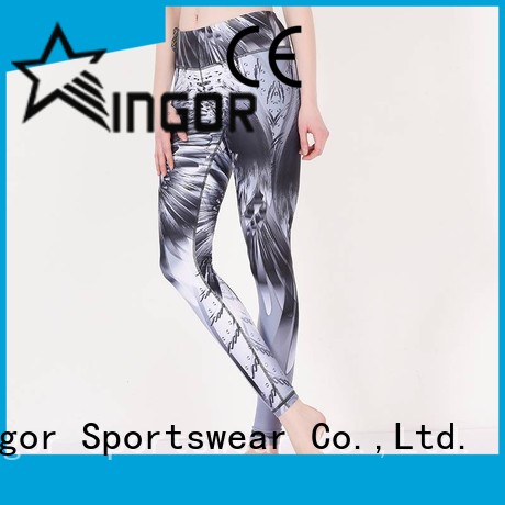 INGOR printed short yoga leggings with four needles six threads for sport 1
