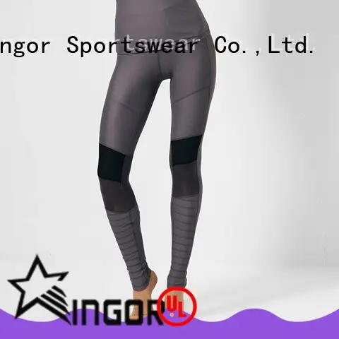 INGOR convenient graphic yoga leggings with four needles six threads for girls 1