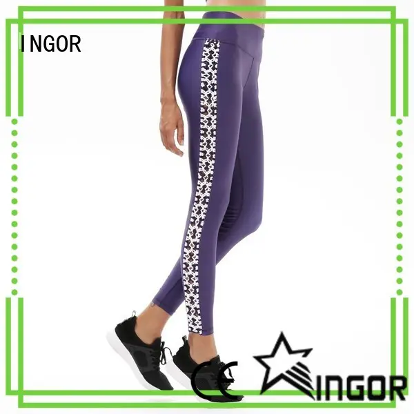 INGOR fitness grey yoga leggings with four needles six threads at the gym 1