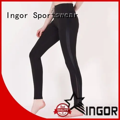 INGOR plain black yoga leggings with high quality at the gym 1