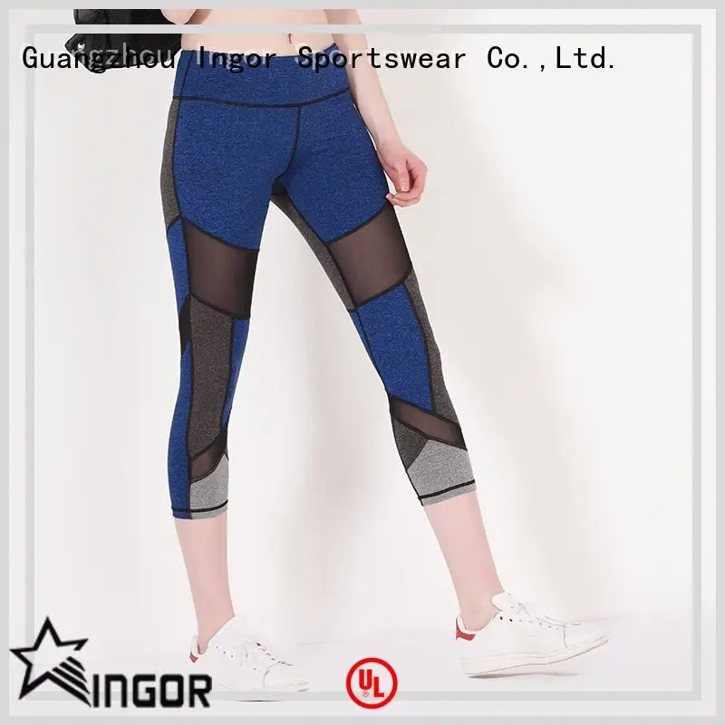 INGOR durability maroon yoga leggings with four needles six threads for girls 1