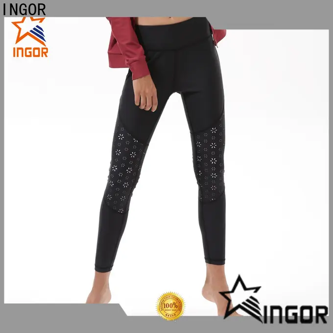 convenient ladies long yoga pants patterned with four needles six threads 1