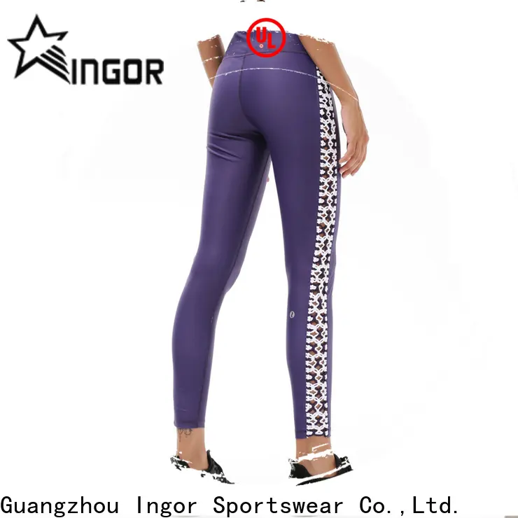 ladies long yoga pants black with four needles six threads for ladies 1