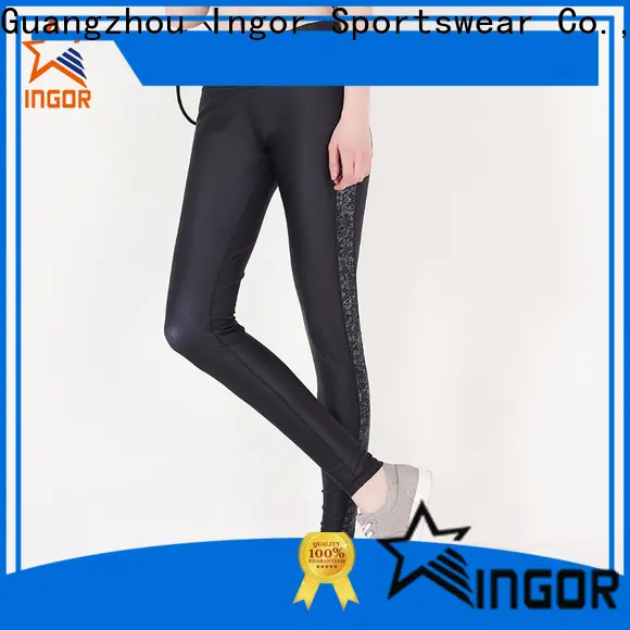 INGOR fitness woman in see through yoga pants with four needles six threads for yoga 1